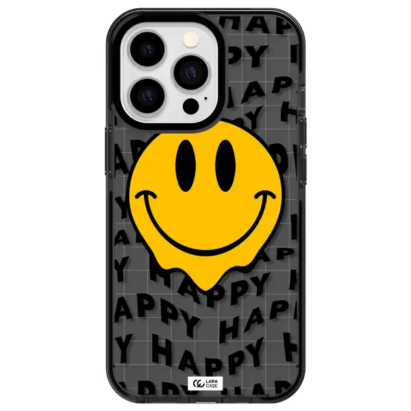 Happy Emoji Apple iPhone 13 Pro impact Smoke Black Case