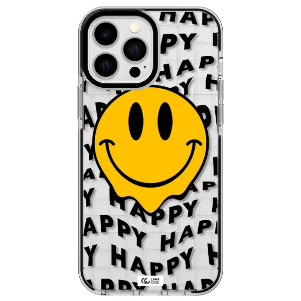 Happy Emoji Apple iPhone 13 Pro Max impact black border Case