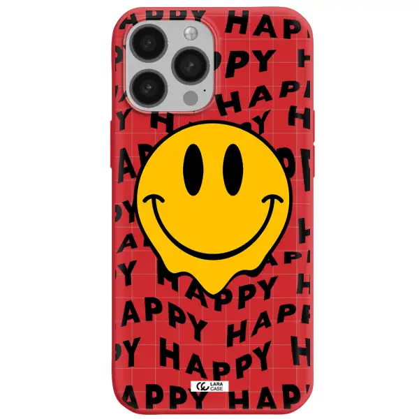 Happy Emoji Apple iPhone 13 Pro Max Silicone Imperial Red Case
