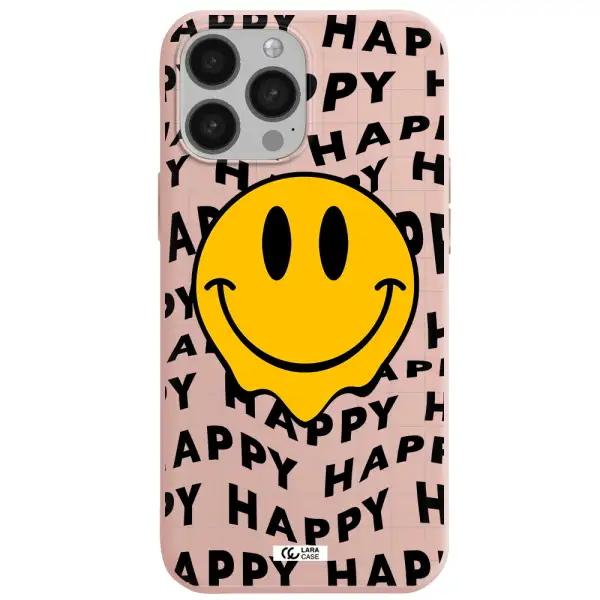 Happy Emoji Apple iPhone 13 Pro Max Silicone pastel pink Case