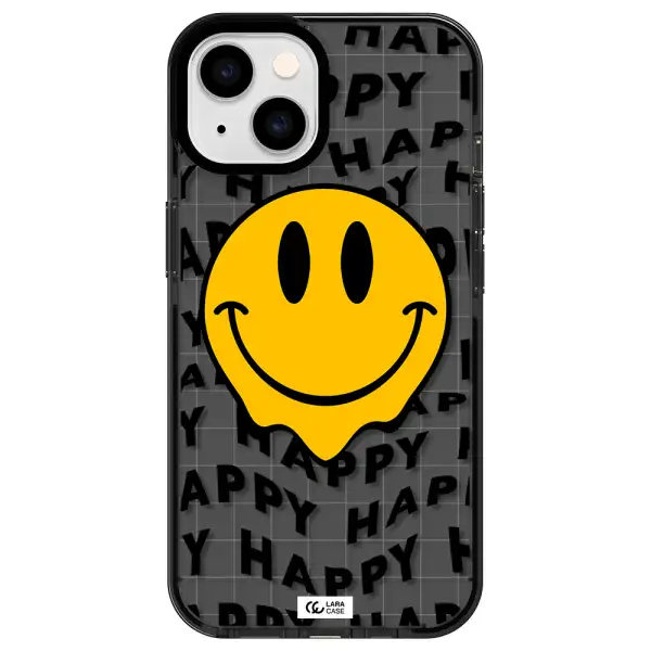 Happy Emoji Apple iPhone 14 impact Smoke Black Case