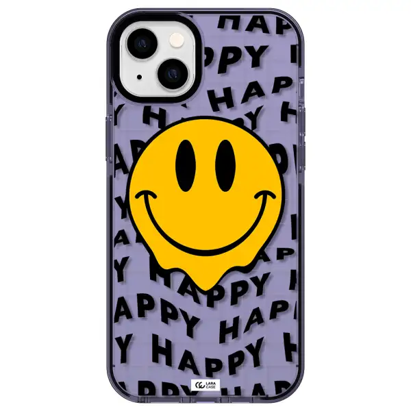 Happy Emoji Apple iPhone 14 plus impact Lilac Case