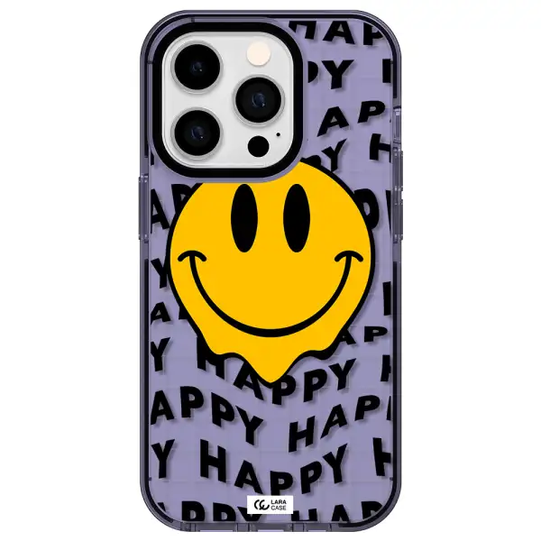 Happy Emoji Apple iPhone 14 pro impact Lilac Case