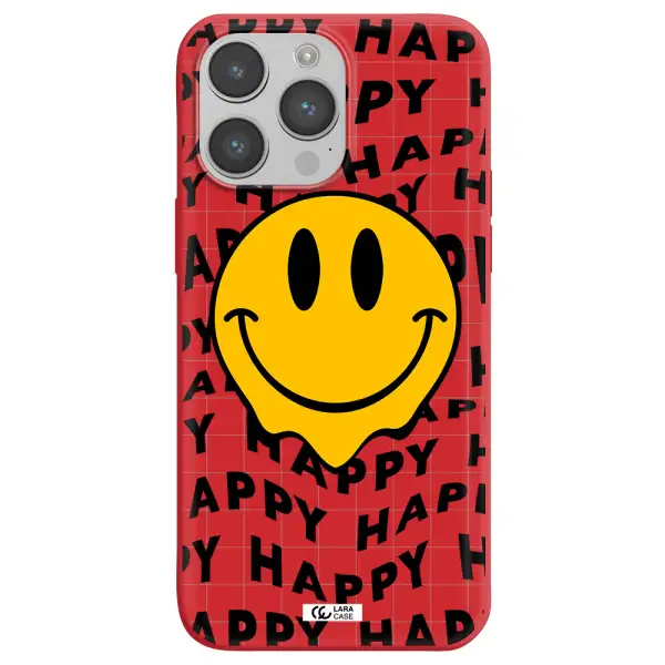 Happy Emoji Apple iPhone 14 pro Silicone Imperial Red Case