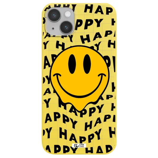 Happy Emoji Apple iPhone 14 Silicone canary yellow Case