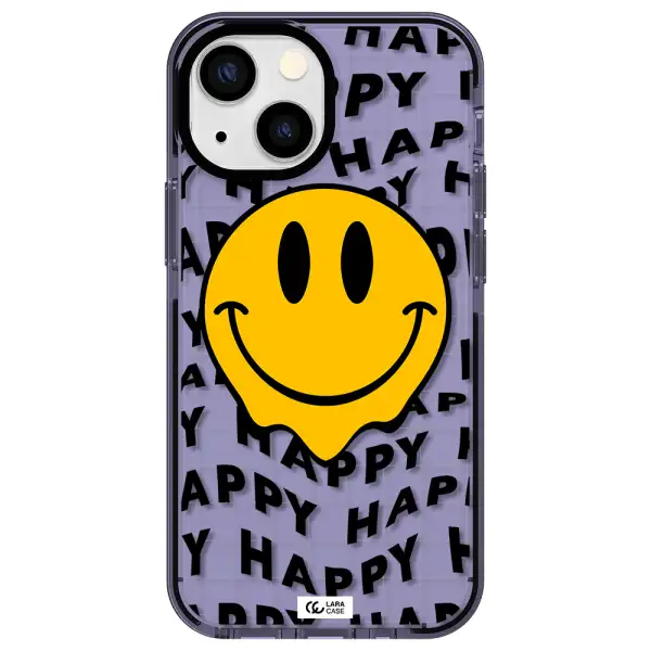 Happy Emoji Apple iPhone 15 impact Lilac Case