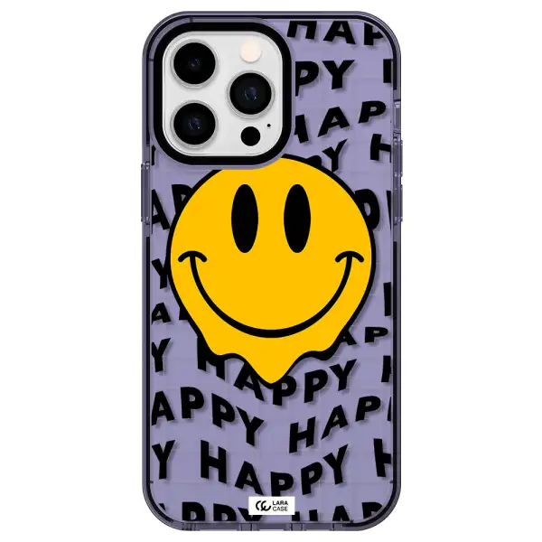 Happy Emoji Apple iPhone 15 Pro Max impact Lilac Case