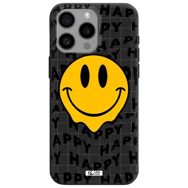 Happy Emoji Apple Iphone 15 Pro max Silicone black Case