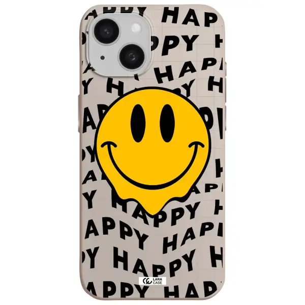 Happy Emoji Apple iPhone 15 Silicone Stone Case