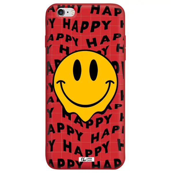 Happy Emoji Apple iPhone 6 s plus Silicone Imperial Red Case
