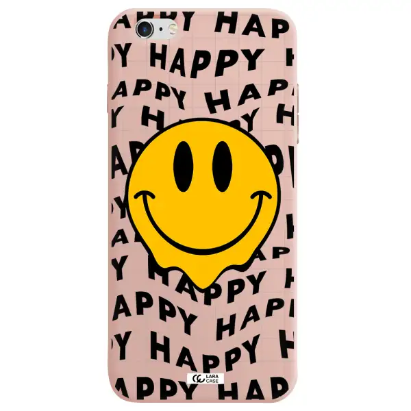 Happy Emoji Apple iPhone 6 s plus Silicone pastel pink Case