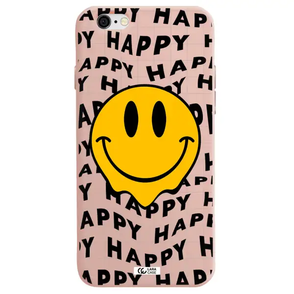 Happy Emoji Apple iPhone 6 Silicone pastel pink Case