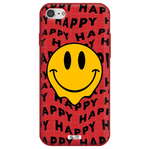 Happy Emoji Apple iPhone 7 Silicone Imperial Red Case
