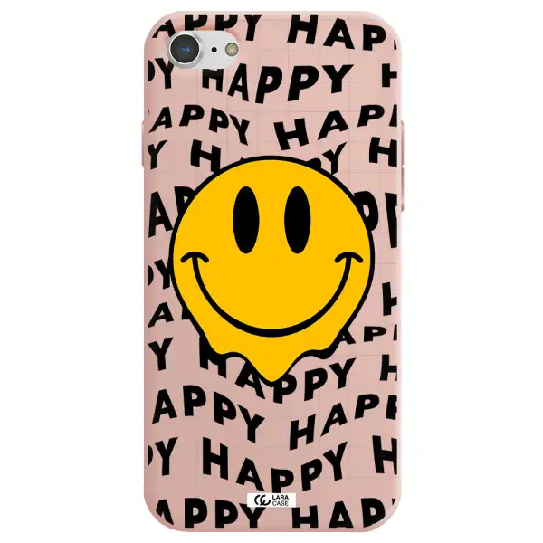 Happy Emoji Apple iPhone 7 Silicone pastel pink Case