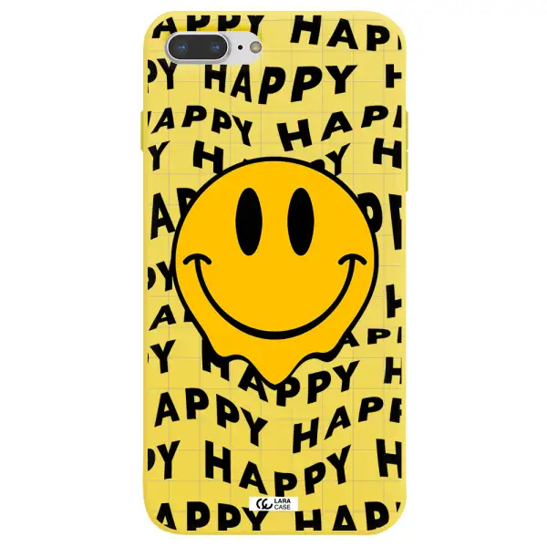 Happy Emoji Apple iPhone 8 plus Silicone canary yellow Case