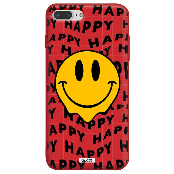 Happy Emoji Apple iPhone 8 plus Silicone Imperial Red Case