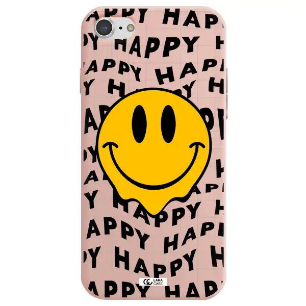 Happy Emoji Apple iPhone 8 Silicone pastel pink Case