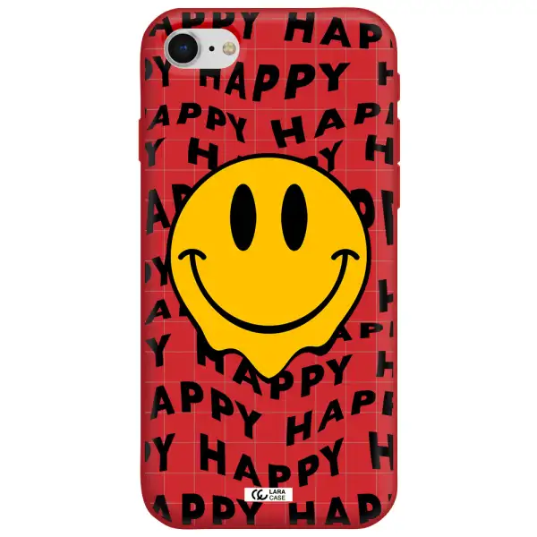 Happy Emoji Apple iPhone se 2020 Silicone Imperial Red Case