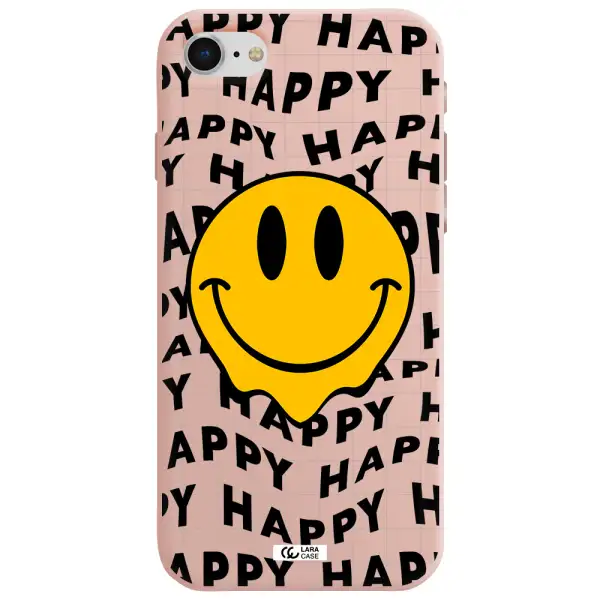 Happy Emoji Apple iPhone se 2020 Silicone pastel pink Case