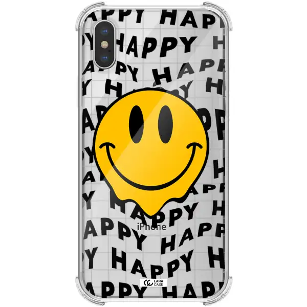 Happy Emoji Apple iPhone X Clear PC Case