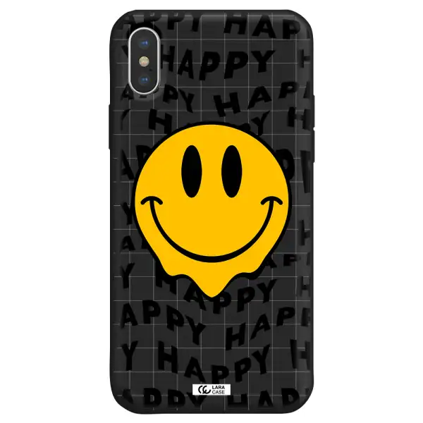 Happy Emoji Apple iPhone X Silicone black Case