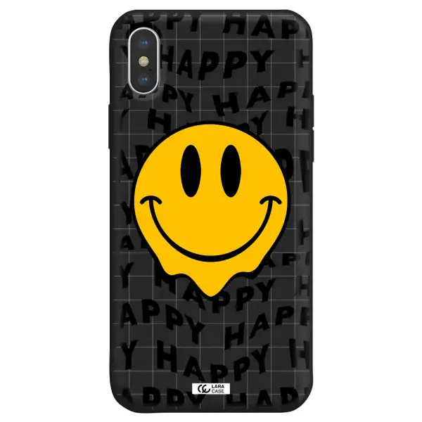 Happy Emoji Apple iPhone XS Silicone black Case
