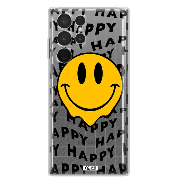 Happy Emoji Samsung S 22 Ultra Clear TPU Case