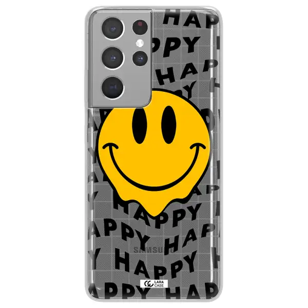 Happy Emoji Samsung S21 Ultra Clear TPU Case