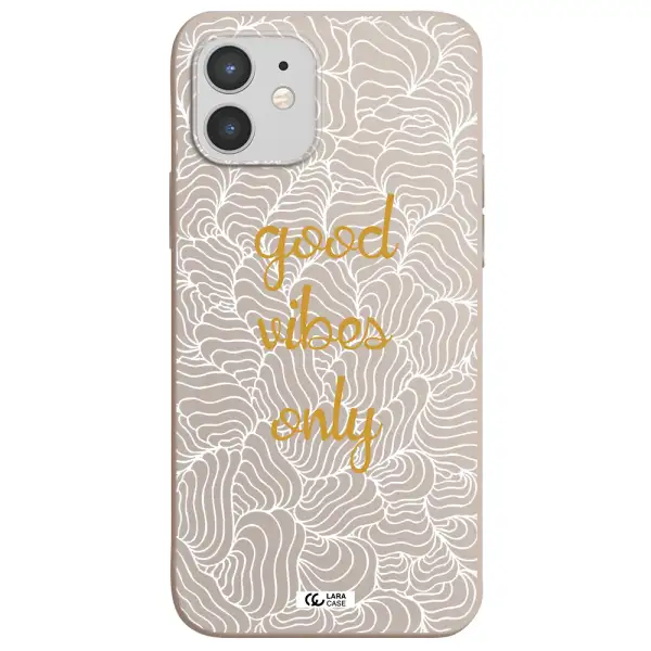 a white background with gold text Apple iPhone 12 Silicone Stone Case