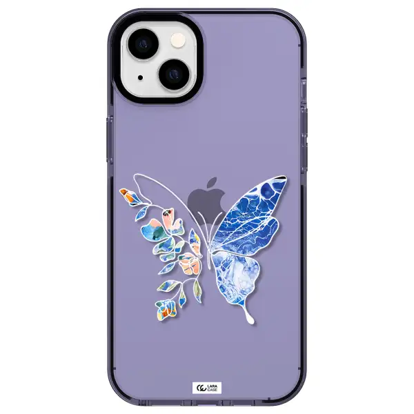 a white background with gold text Apple iPhone 14 plus impact Lilac Case