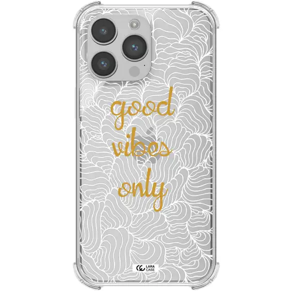 a white background with gold text Apple iPhone 14 pro Clear PC Case