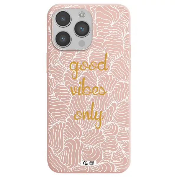 a white background with gold text Apple iPhone 14 pro max Silicone pastel pink Case