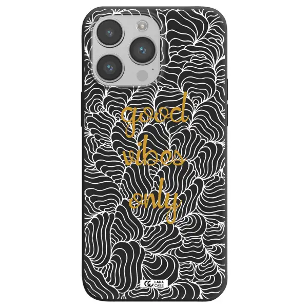 a white background with gold text Apple iPhone 14 pro Silicone black Case