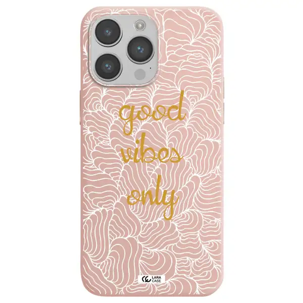 a white background with gold text Apple iPhone 14 pro Silicone pastel pink Case