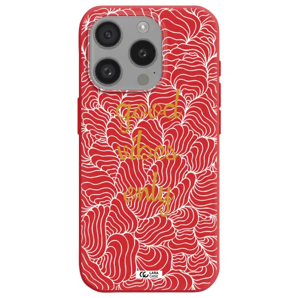 A White Background With Gold Text Apple Iphone 15 Pro Silicone Imperial Red Case