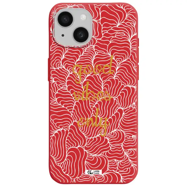 A White Background With Gold Text Apple Iphone 15 Silicone Imperial Red Case