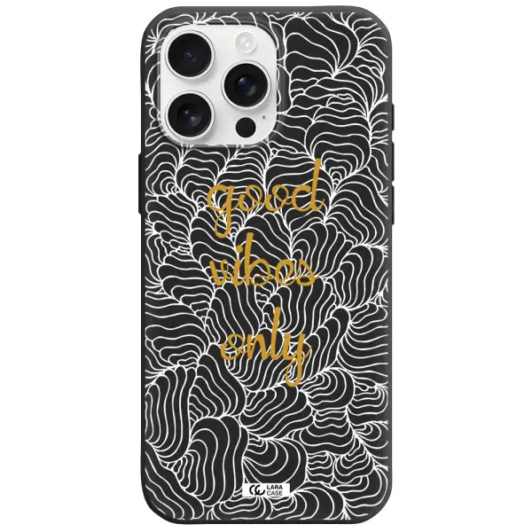 A White Background With Gold Text Apple Iphone 16 Pro Max Silicone Black Case