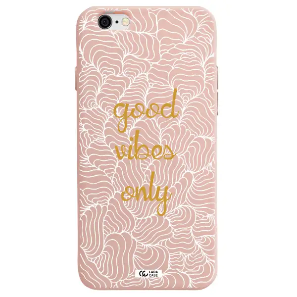 a white background with gold text Apple iPhone 6 Silicone pastel pink Case
