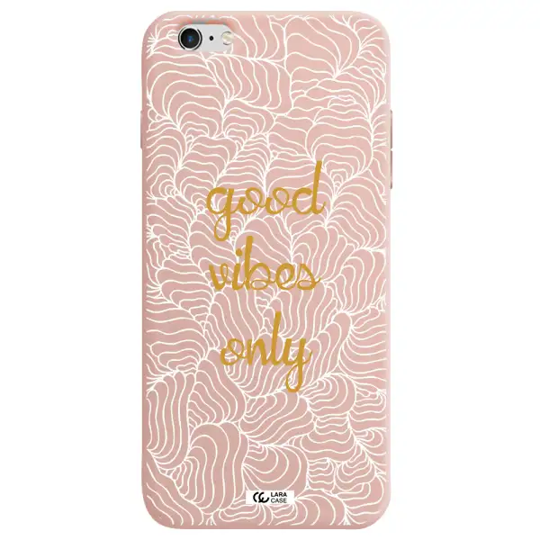 a white background with gold text Apple iPhone 6S Silicone pastel pink Case