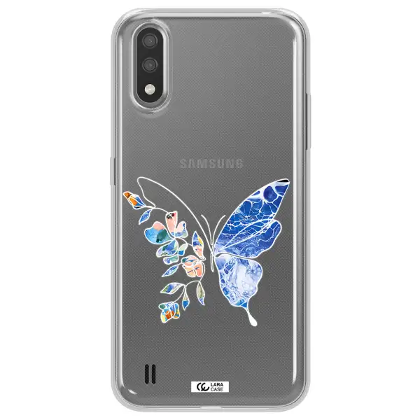 A White Background With Gold Text Samsung A01 Clear Tpu Case