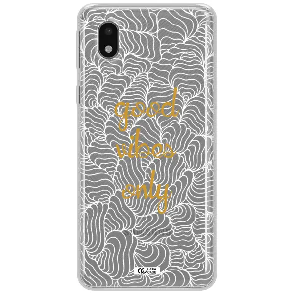 A White Background With Gold Text Samsung A01 Core Clear Tpu Case