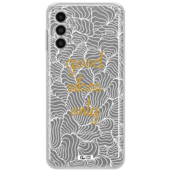 A White Background With Gold Text Samsung A13 5G Clear Tpu Case