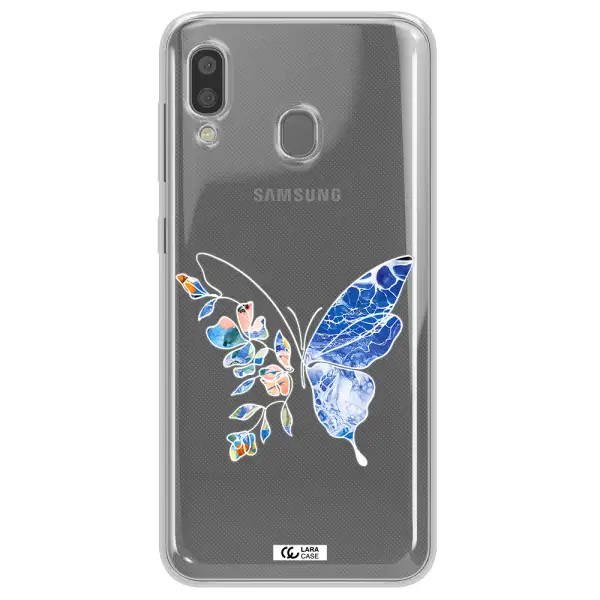 A White Background With Gold Text Samsung A20 Clear Tpu Case
