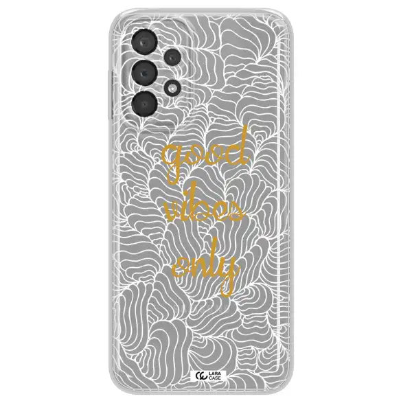 A White Background With Gold Text Samsung A23 5G Clear Tpu Case