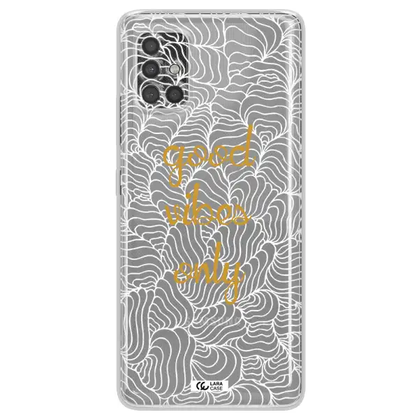 A White Background With Gold Text Samsung A40S Clear Tpu Case