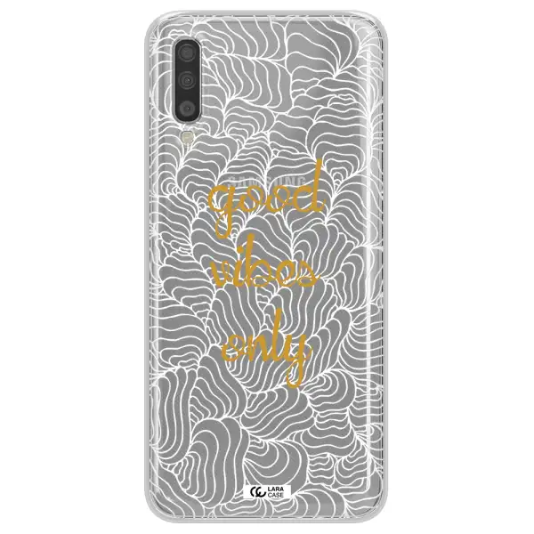 A White Background With Gold Text Samsung A70S Clear Tpu Case