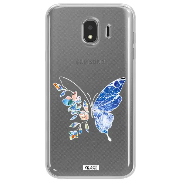 A White Background With Gold Text Samsung J4 Clear Tpu Case