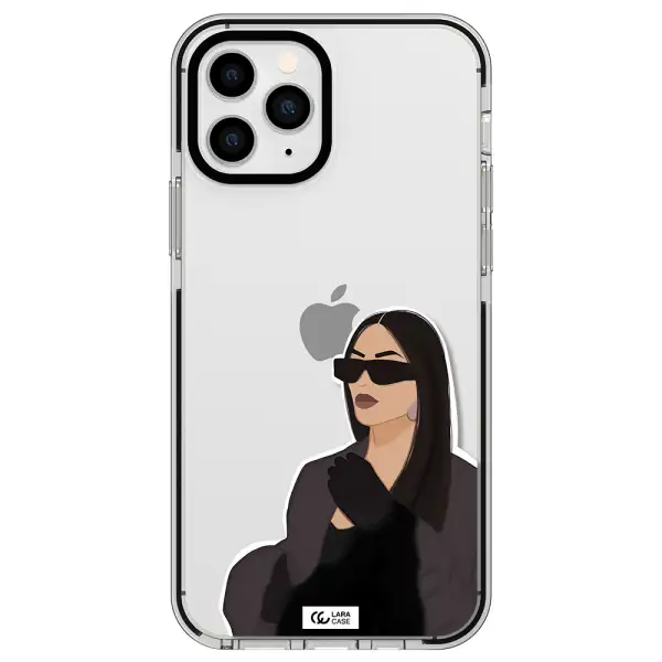 Minimalist Portrait Apple iPhone 11 pro impact black border Case