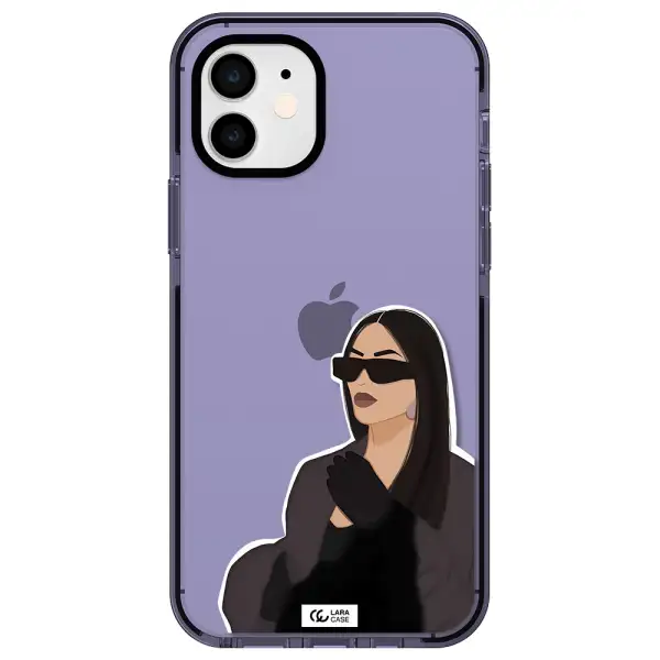 Minimalist Portrait Apple iPhone 12 impact Lilac Case
