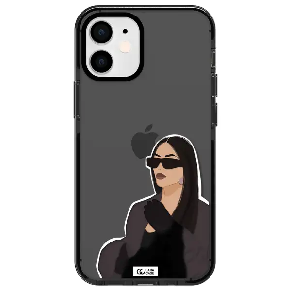 Minimalist Portrait Apple iPhone 12 mini impact Smoke Black Case